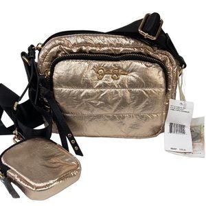 Jessica Simpson Portia Women's Metallic Signature Adjustable Crossbody Handbag